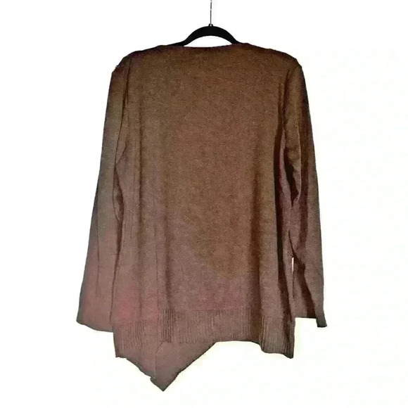 Rafaella Sz XL Asymmetrical Sweater Office Party Lightweight Gold Buttons - Picture 2 of 16